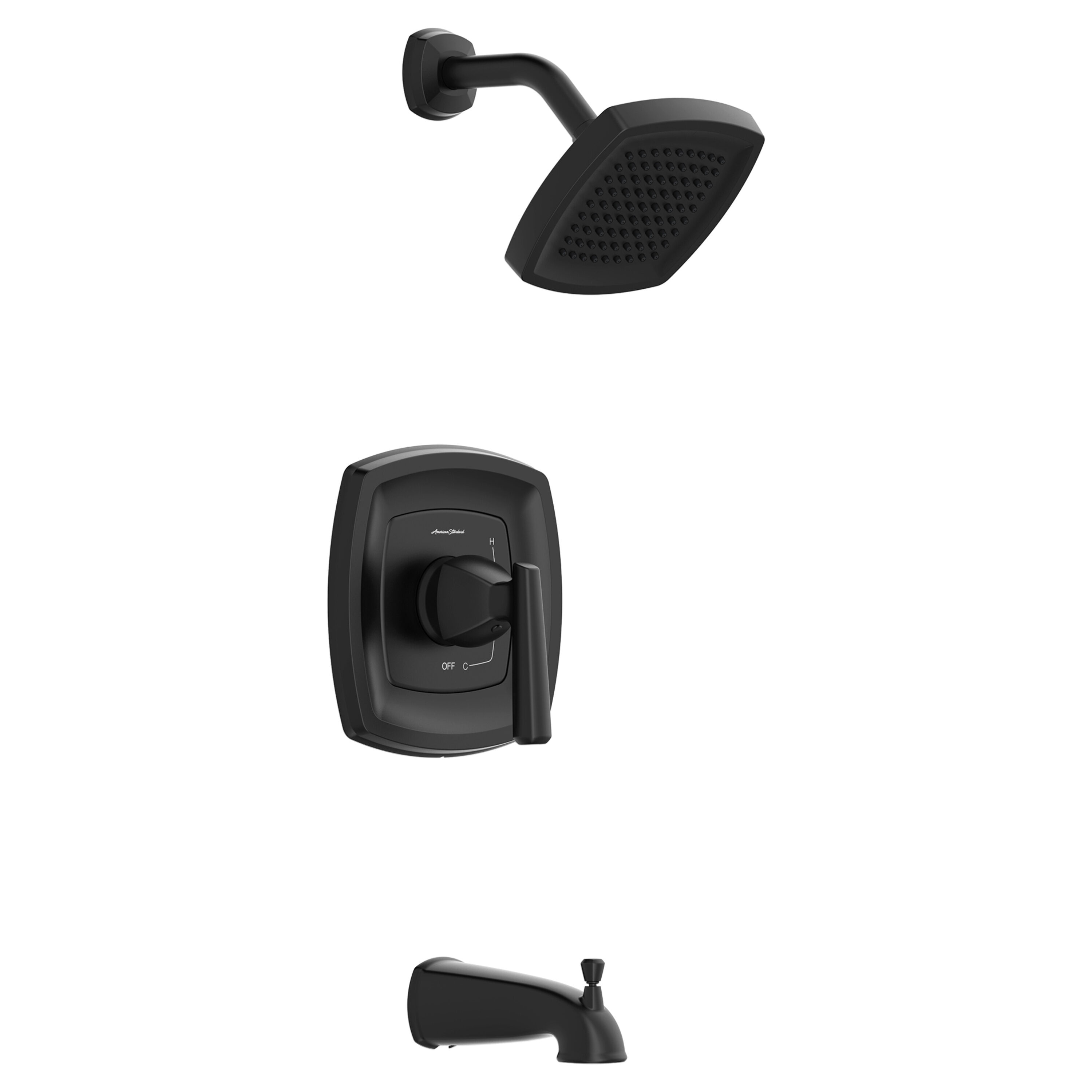 American Standard Edgemere Mate Negro Monomando de Mano de 5.75 Pulgadas para Bañera y Regadera de Forma Redonda TU018508.243.