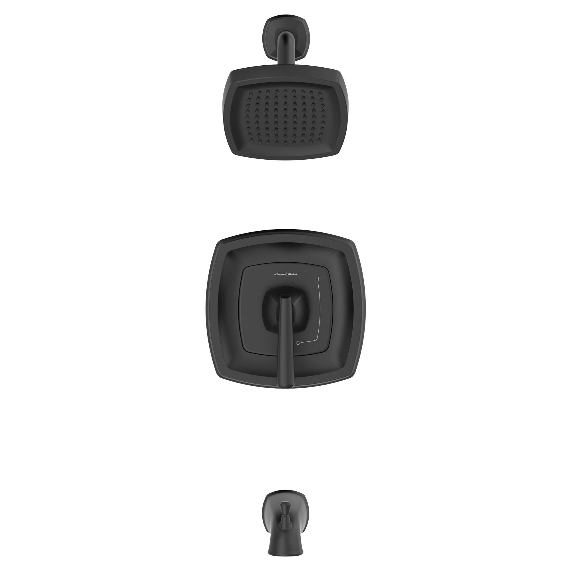 American Standard Edgemere Mate Negro Monomando de Mano de 5.75 Pulgadas para Bañera y Regadera de Forma Redonda TU018508.243.