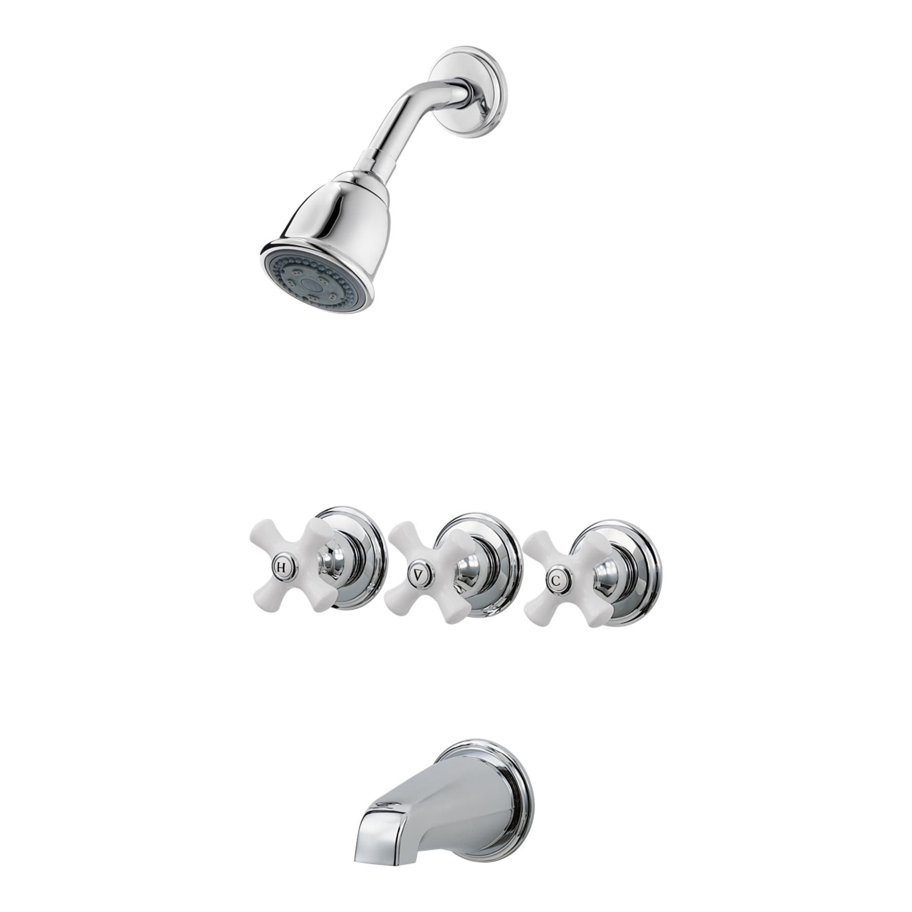 Serie Pfister Pfirst Cromo 3-manijas Multi-función Redonda de 2.97 pulgadas para Bañera y Ducha LG01-8CPC