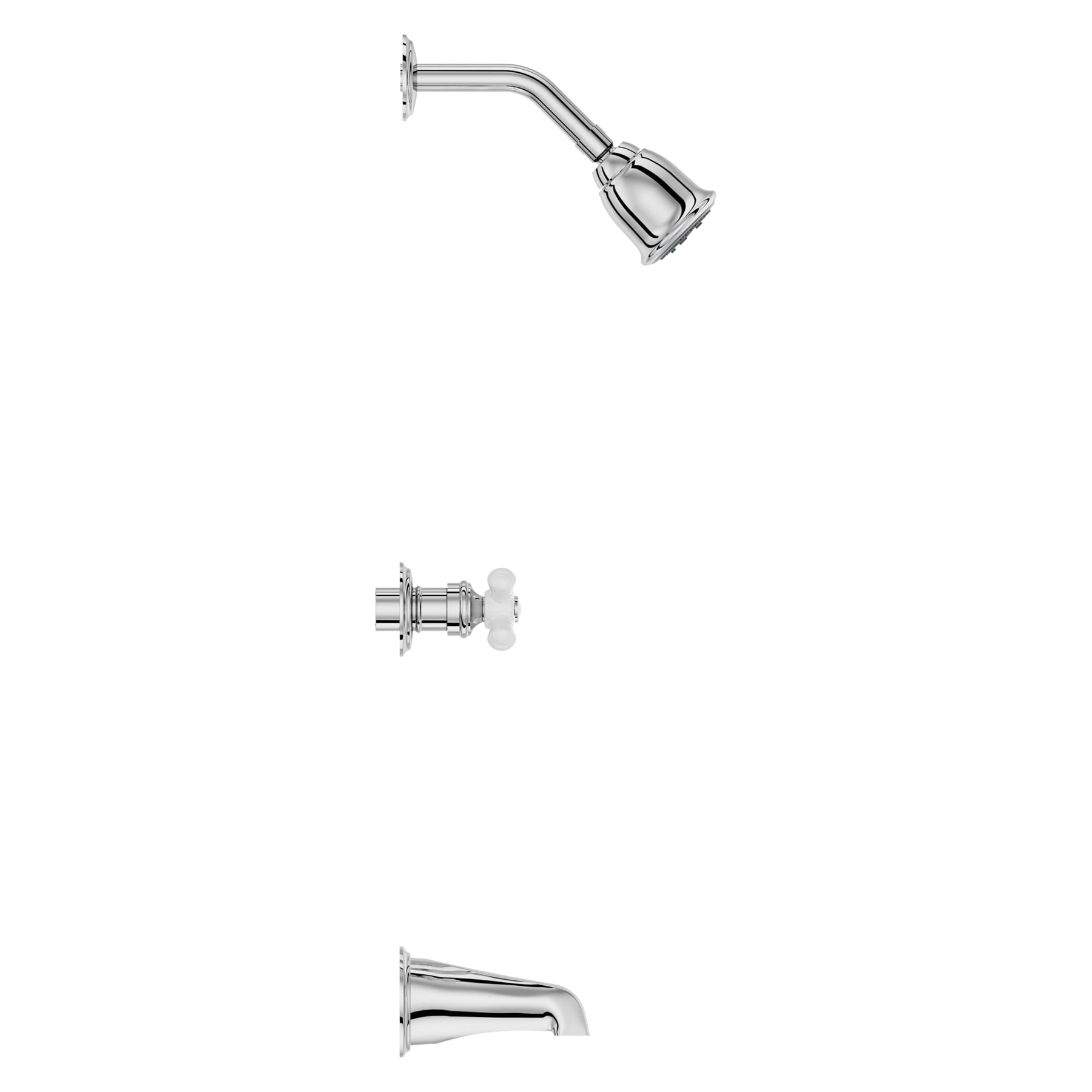 Serie Pfister Pfirst Cromo 3-manijas Multi-función Redonda de 2.97 pulgadas para Bañera y Ducha LG01-8CPC