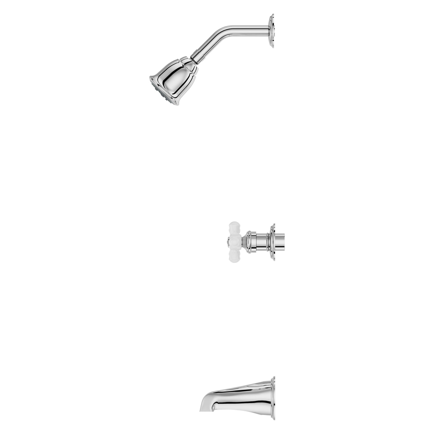 Serie Pfister Pfirst Cromo 3-manijas Multi-función Redonda de 2.97 pulgadas para Bañera y Ducha LG01-8CPC