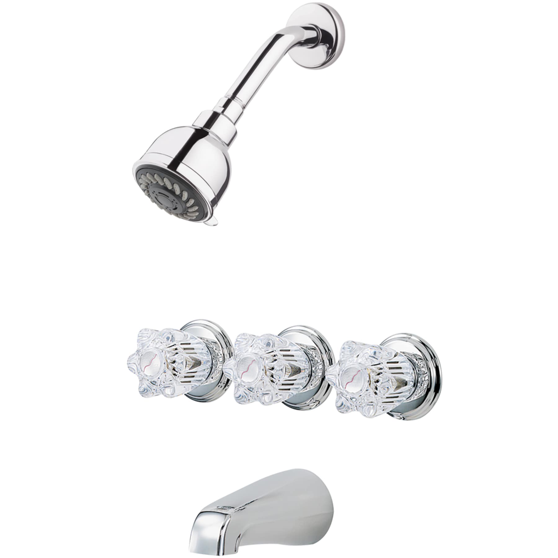 Serie Pfister Pfirst Cromo 3-Manijas Multi-función de 2.88 Pulgadas para Bañera y Regadera con Válvula LG01-3180