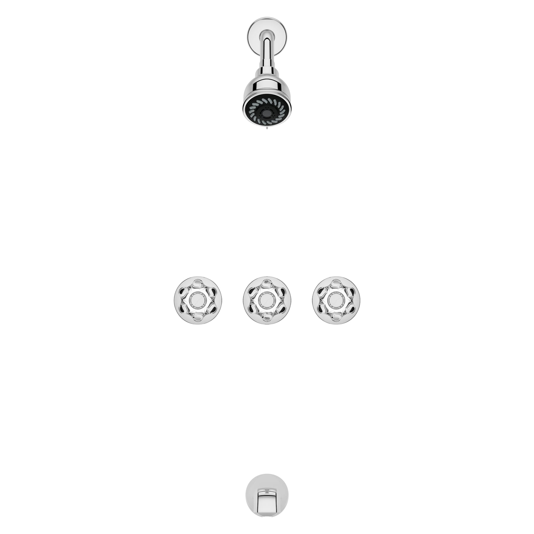 Serie Pfister Pfirst Cromo 3-Manijas Multi-función de 2.88 Pulgadas para Bañera y Regadera con Válvula LG01-3180