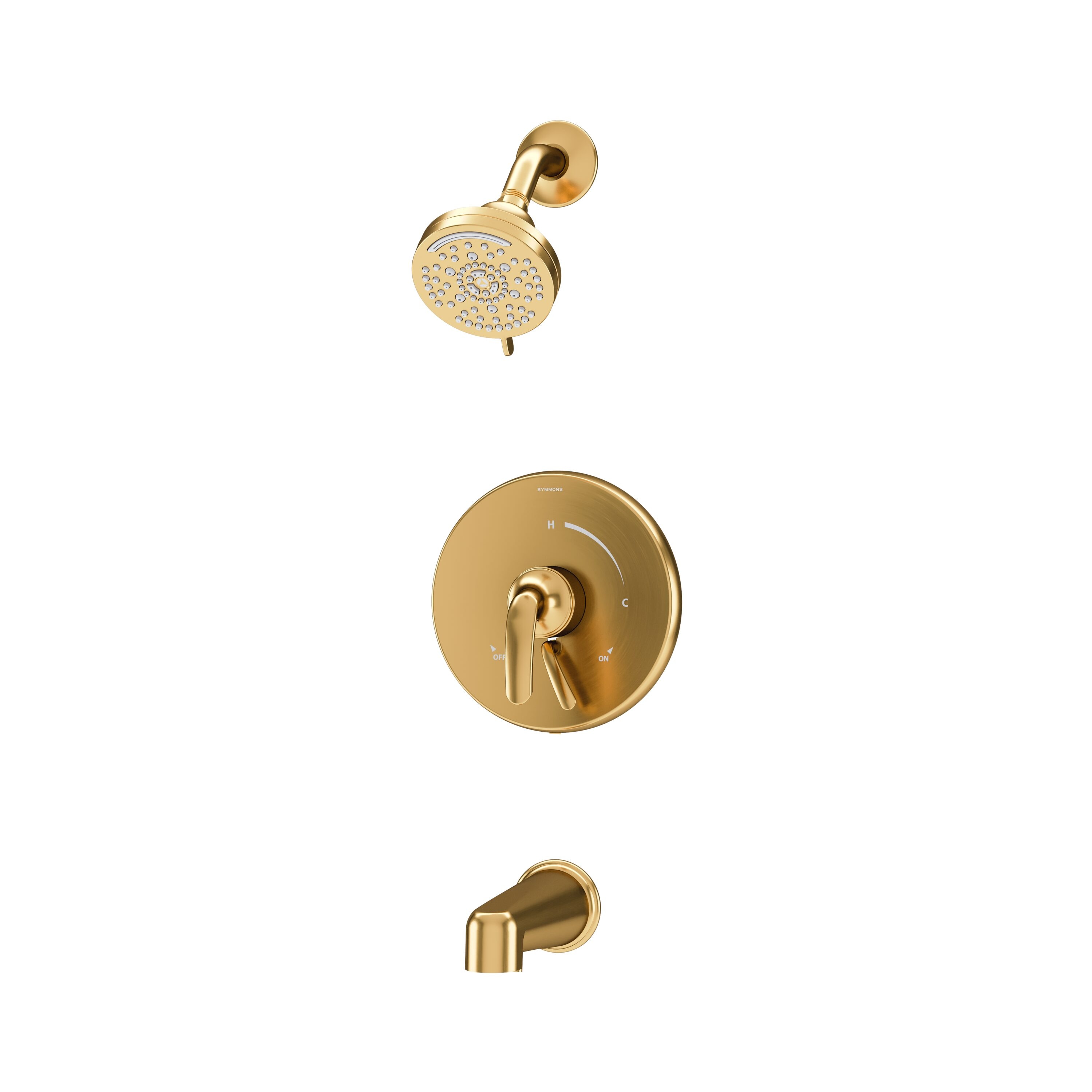 Grifo para bañera y ducha redondo de 3.94 pulgadas de bronce cepillado de una manija y función múltiple Elm de Symmons 5592BBZ15TRM