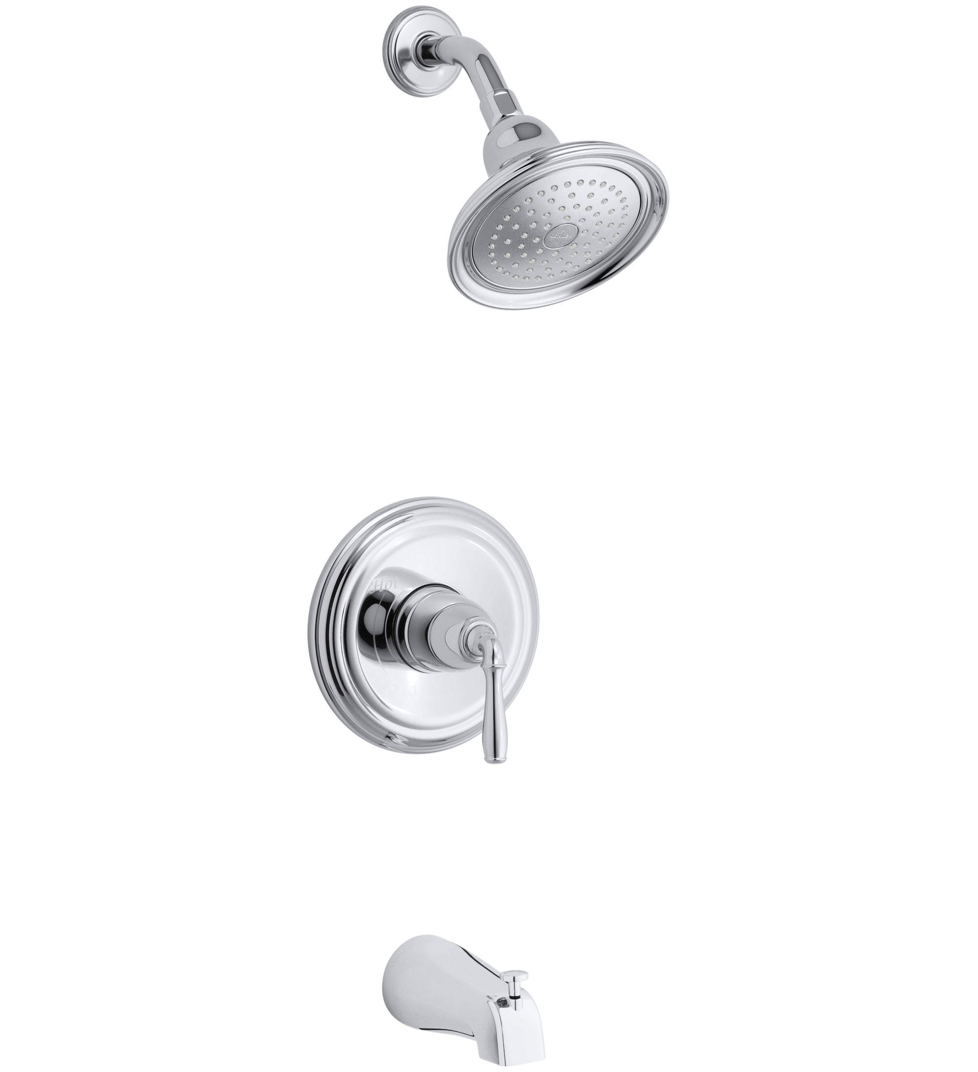 Grifo de bañera redondo con una sola manija y función única en cromo pulido Devonshire de KOHLER TS395-4S-CP