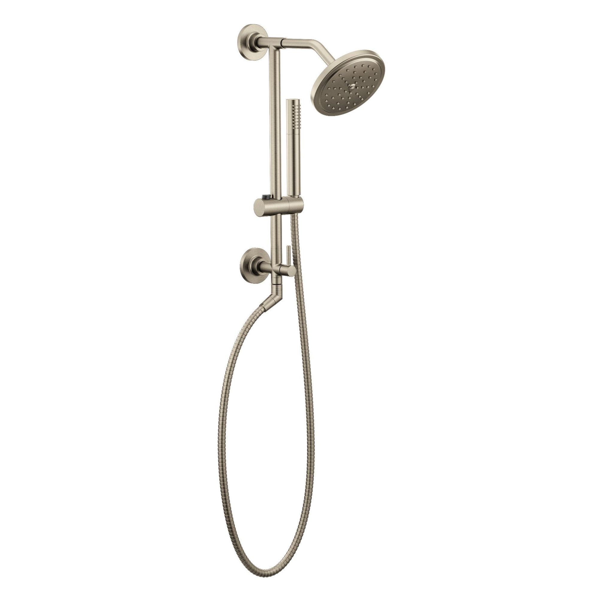 Grifo redondo para bañera y ducha en níquel cepillado vendido por separado (válvula no incluida)