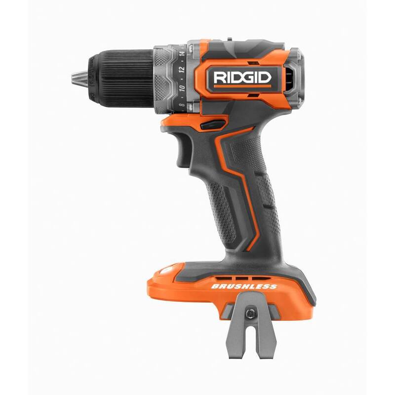 RIDGID 18V Taladro/destornillador inalámbrico subcompacto sin escobillas de iones de litio de 1/2 pulgadas (herramienta solamente) - R8701B