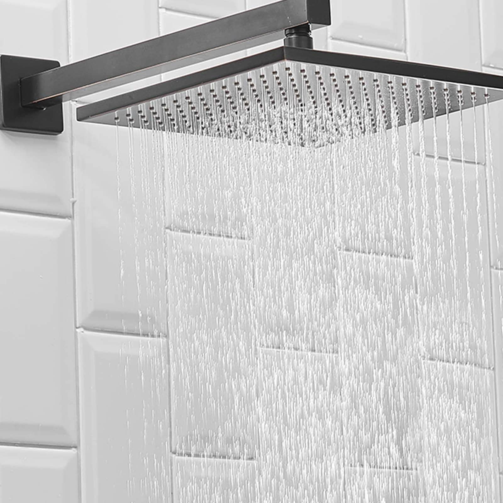 Sistema de Regadera WELLFOR DT con Grifo de Ducha en Aceite Bronce Frotado de 1 Mango y función única de 12 pulgadas, Cuadrado con Válvula DTG-806CS12ORB