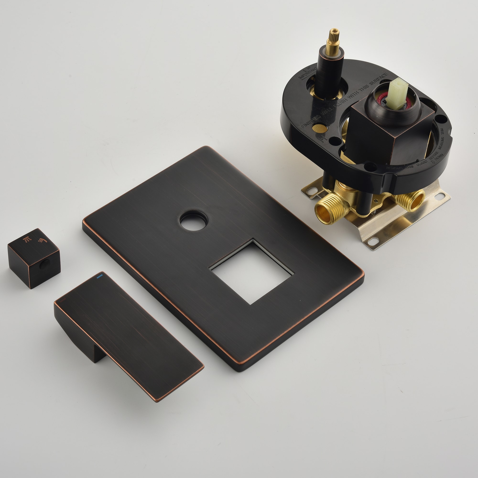 Sistema de Regadera WELLFOR DT con Grifo de Ducha en Aceite Bronce Frotado de 1 Mango y función única de 12 pulgadas, Cuadrado con Válvula DTG-806CS12ORB