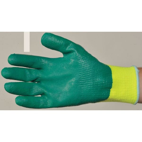 Guantes recubiertos resistentes al corte de alta visibilidad Showa, Nivel 4 de corte, 10 ga, amarillo, M (8) - S-TEX350M-08.