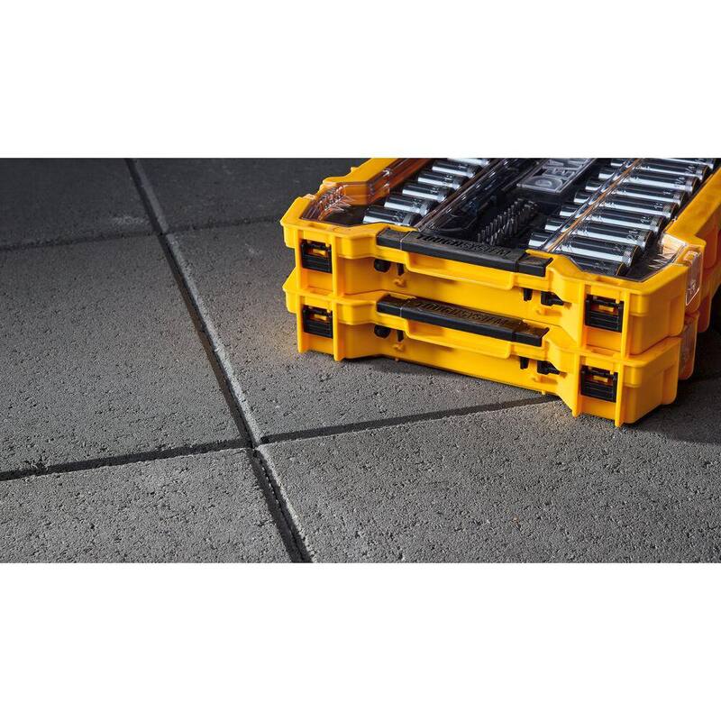 DEWALT Juego de herramientas mecánicas de 3/8 y 1/2 pulgadas con bandejas del sistema Toughsystem (85 piezas) - DWMT45403