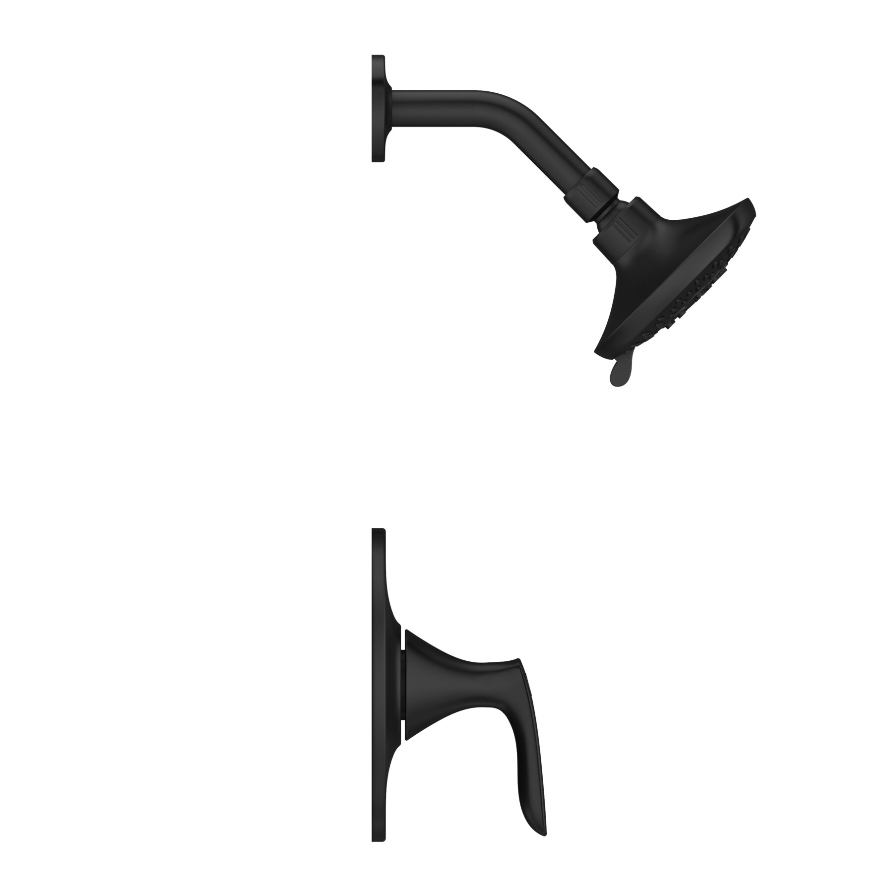 Grifo de ducha redondo de 4.7813 pulgadas con manija única multifunción en negro mate Pfister Weller LG89-7WRB