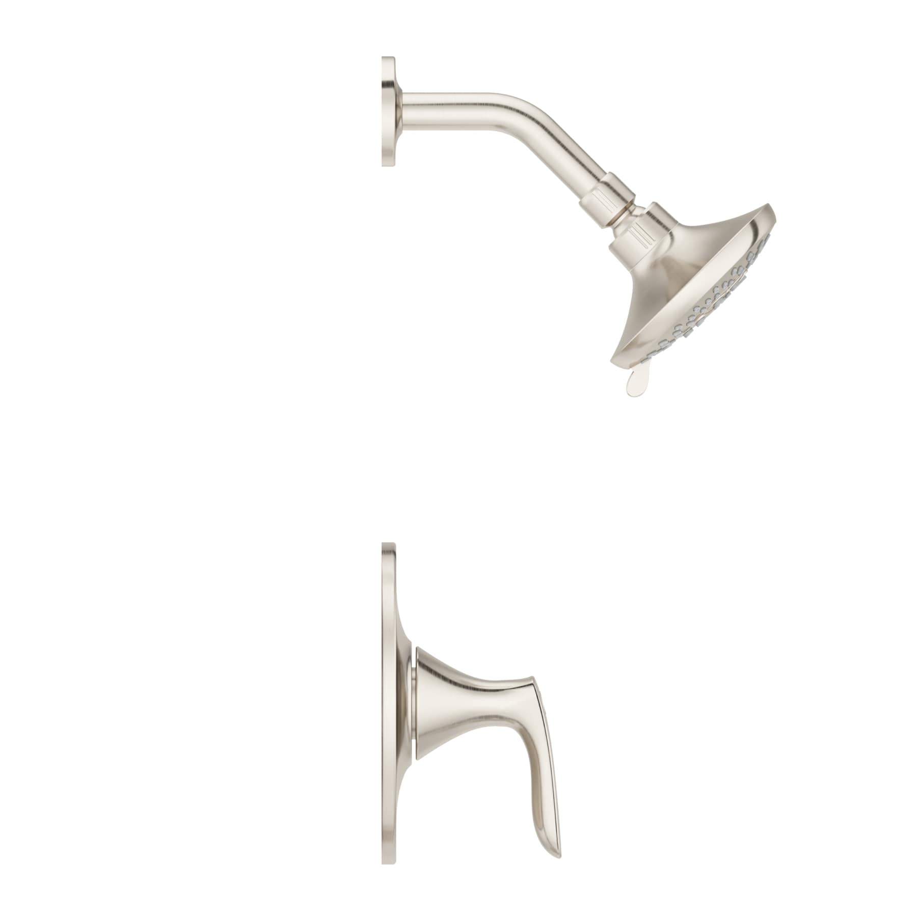 Mezcladora de ducha redonda de 1 manija y función única, níquel cepillado Pfister Weller 3.219 pulgadas LG89-7WRK
