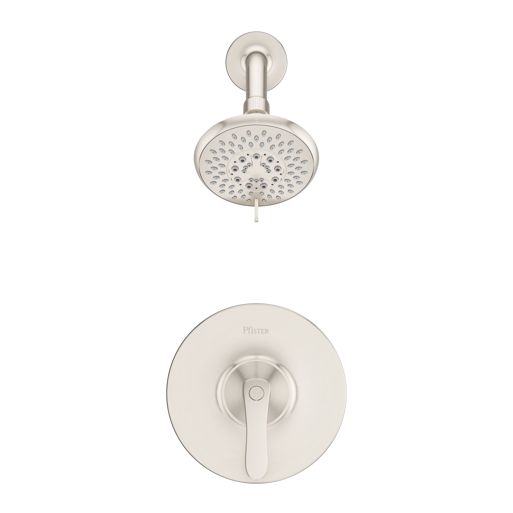 Mezcladora de ducha redonda de 1 manija y función única, níquel cepillado Pfister Weller 3.219 pulgadas LG89-7WRK
