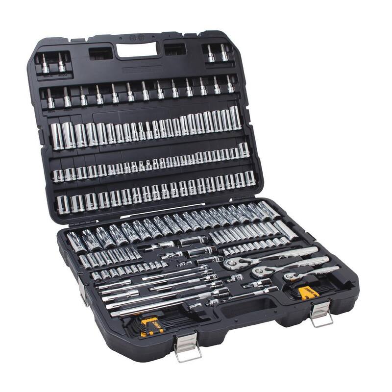 DEWALT Juego de Herramientas Mecánicas de Cromo Vanadio (192 Piezas) y Juego de Pinzas Compuestas (3 Piezas) - DWMT75049W70485