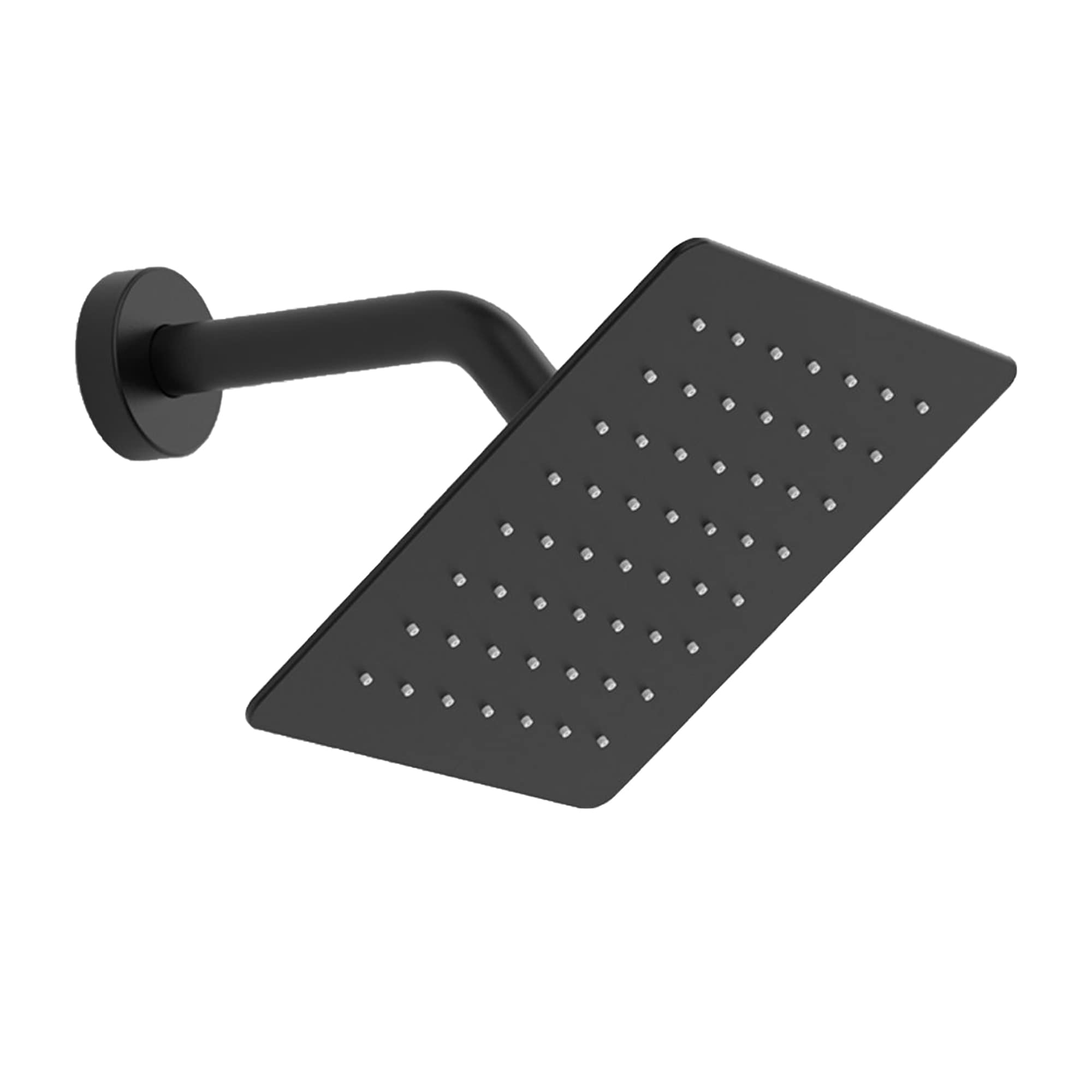 Regadera cuadrada de 8 pulgadas con manija única y función simple en negro mate de WELLFOR con válvula WA15029MB02.