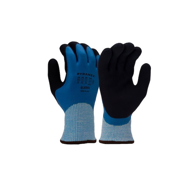 Pyramex Full Dip Sandy Latex 13G A5 Corte con Forro de Fleece de 10G, Talla L, Paquete de 12 - GL506CL