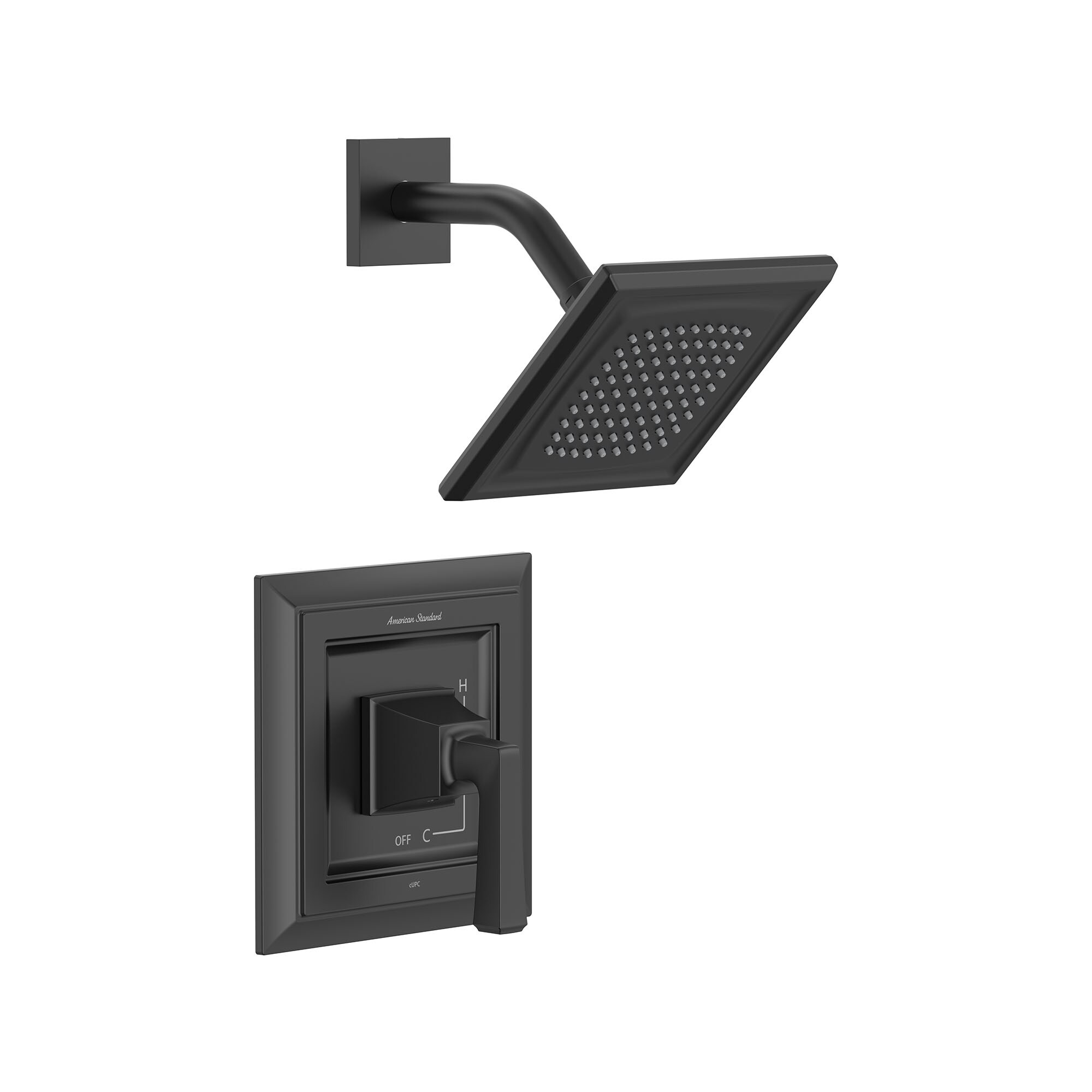 Monomando para ducha de 11 pulgadas en acabado negro mate de American Standard Town Square S