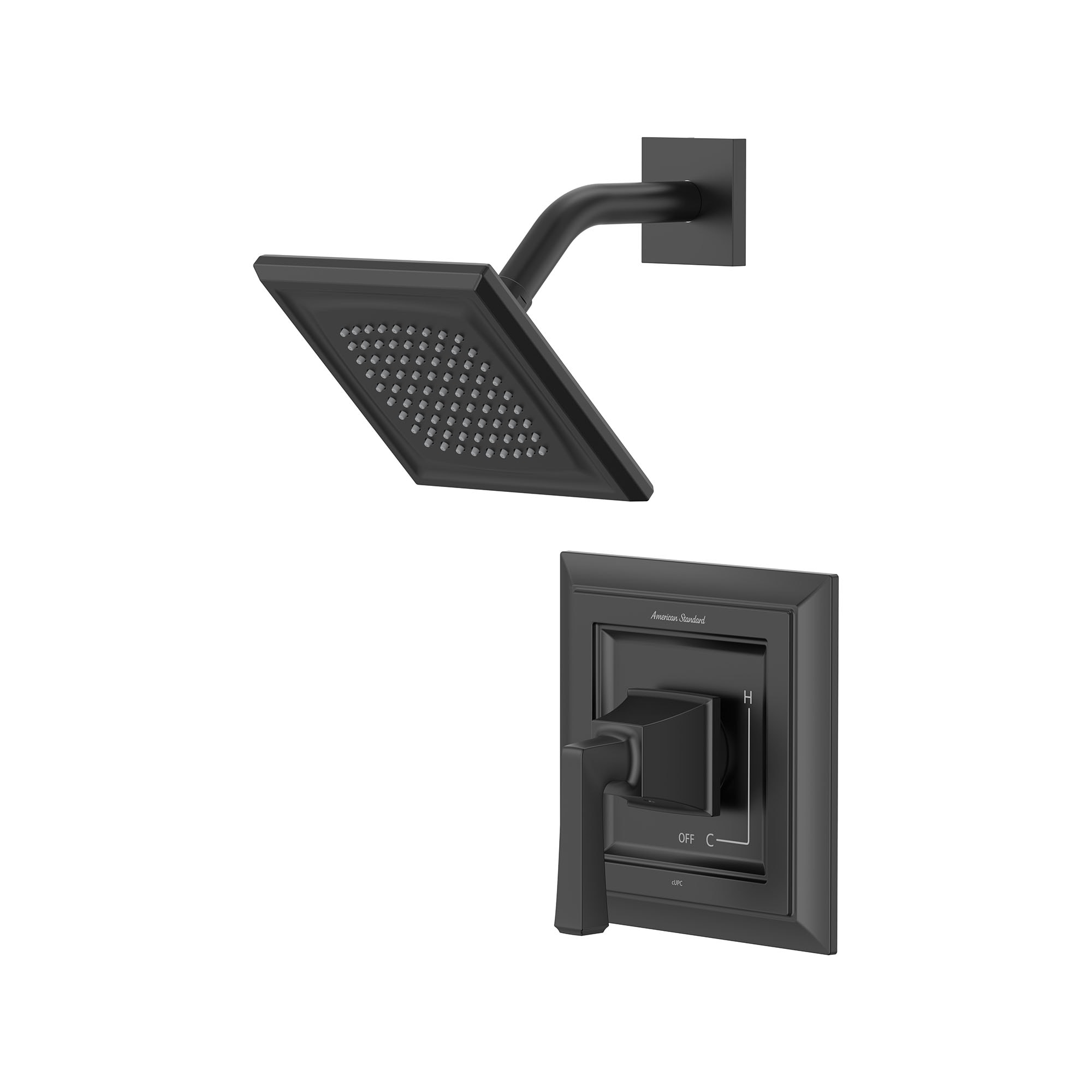 Monomando para ducha de 11 pulgadas en acabado negro mate de American Standard Town Square S
