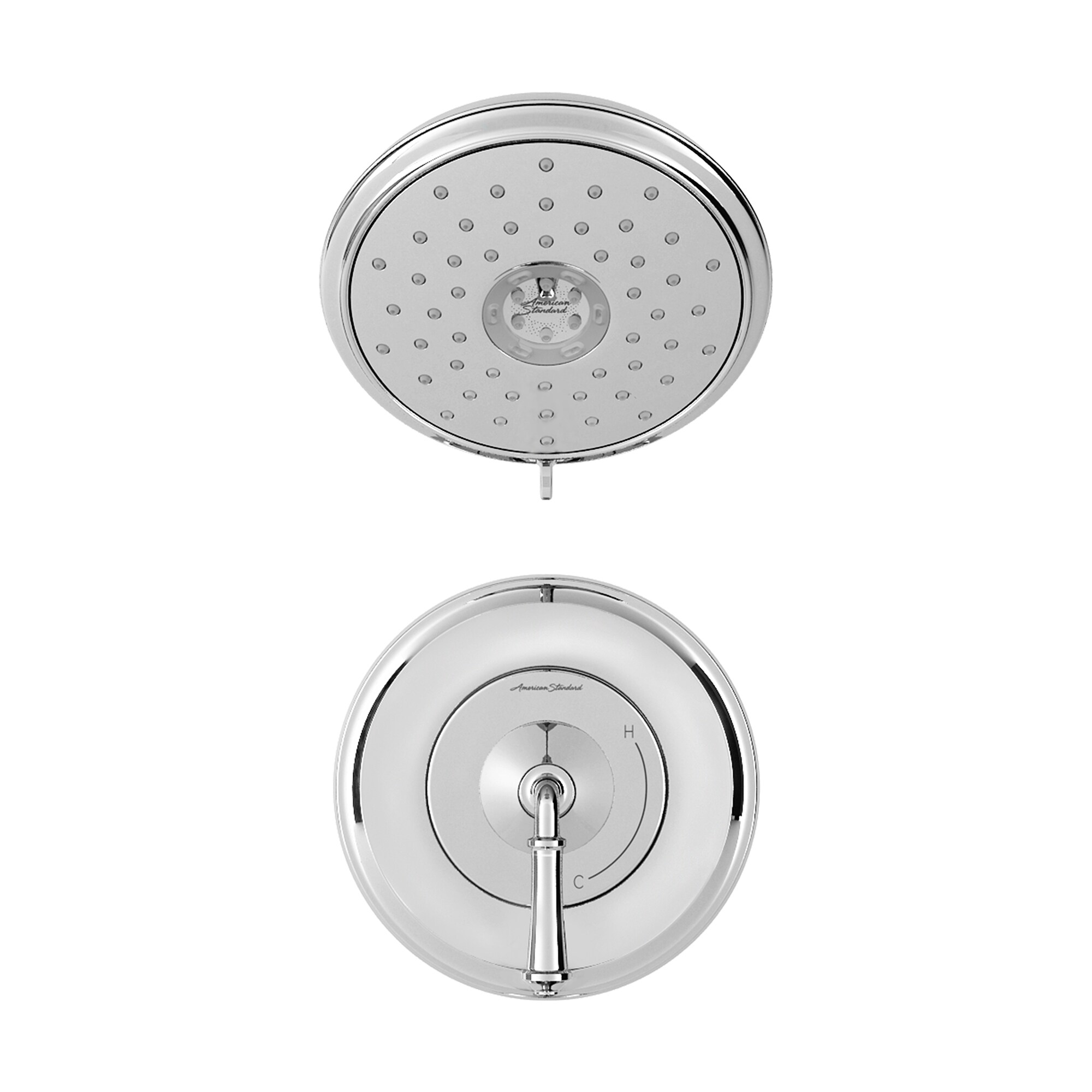 American Standard Delancey Grifo de Ducha Redondo de 7.25 Pulgadas con Acabado en Cromo Pulido y Manija Única de Función Simple TU052507.002