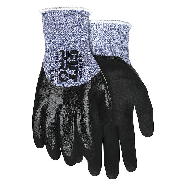 Guantes recubiertos resistentes al corte Mcr Safety, Nivel de corte A4, 13 ga, Azules, Talla Grande - 92753L