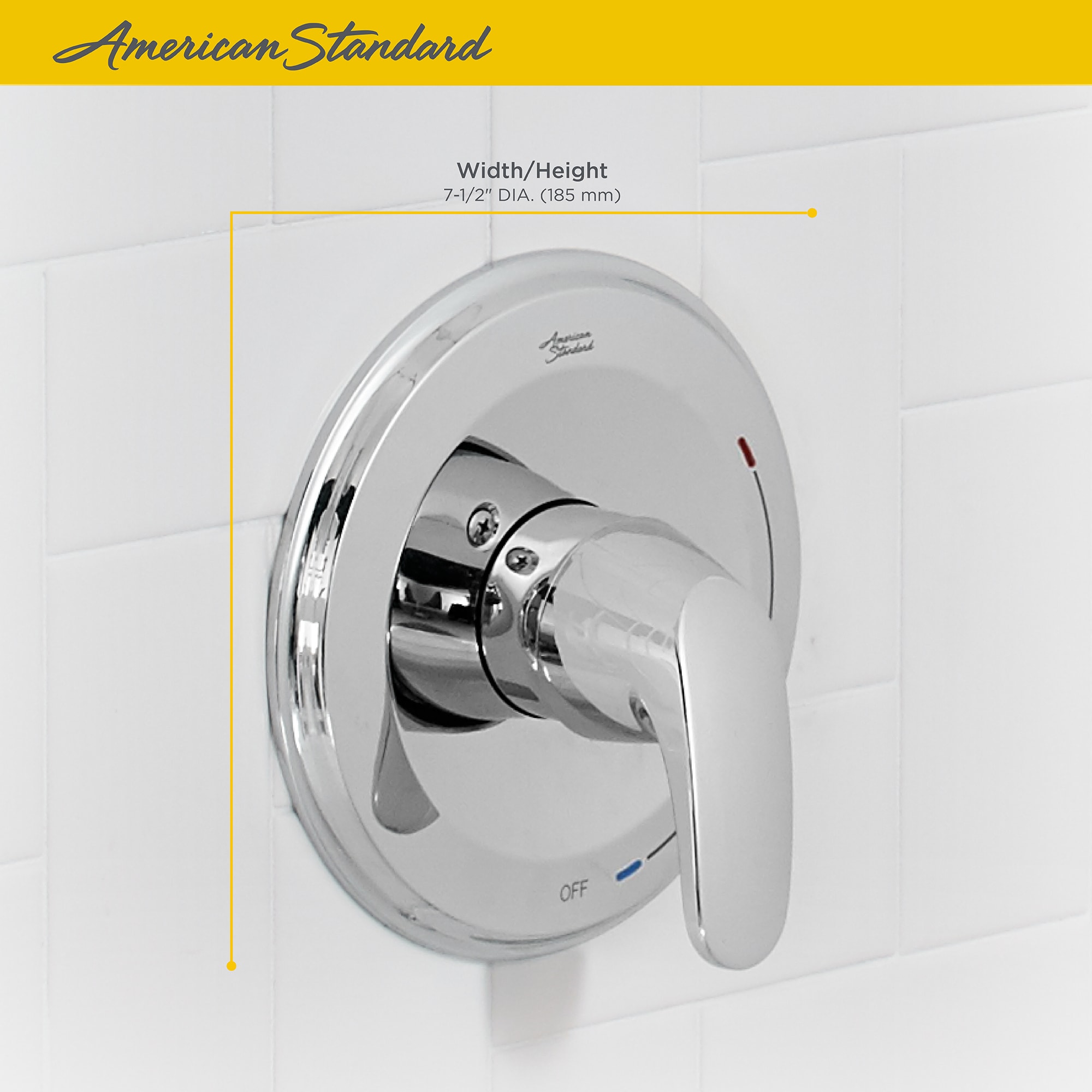 Monomando de ducha con acabado cromado pulido American Standard Colony Pro, se vende por separado con válvula TU075500.002