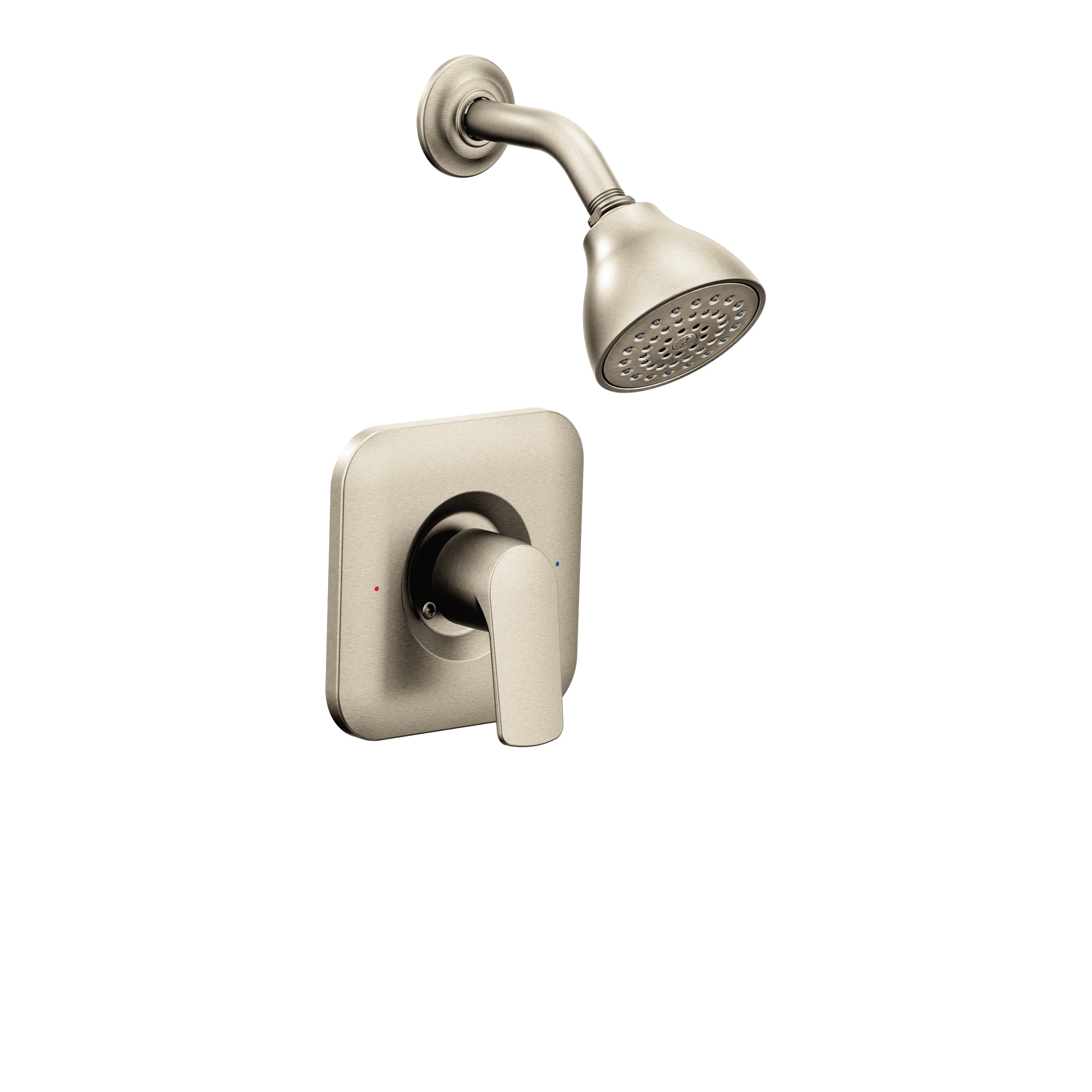 Faucet de ducha redonda de 3.75 pulgadas, Brushed Nickel de Moen Rizon con 1 handle y función única