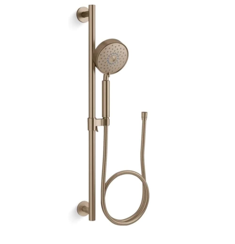 KOHLER Purist Bronce Cepillado Vibrante Vendido por separado Regadera de mano redonda de 5 pulgadas 22178-BV