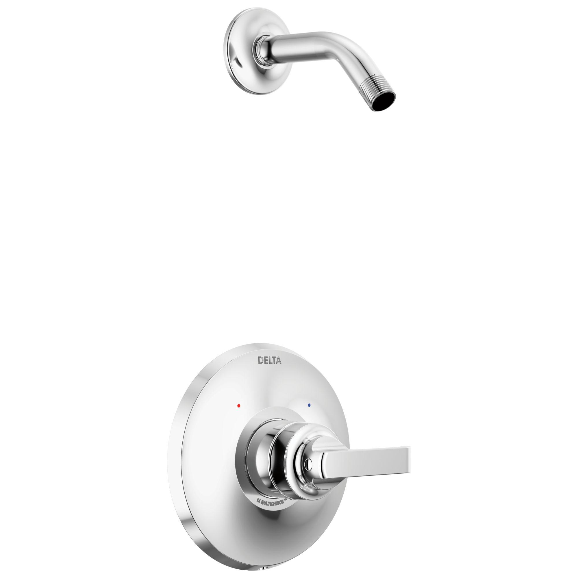 Monomando para regadera Delta Tetra Lumicoat Chrome, se vende por separado.