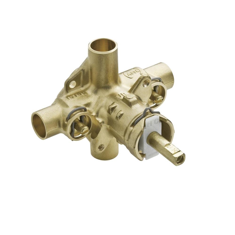 Grifo de ducha redondo de 3.5 pulgadas en bronce frotado con aceite de Moen Brantford de una manija y una función con válvula T2152EPORB-2570-L