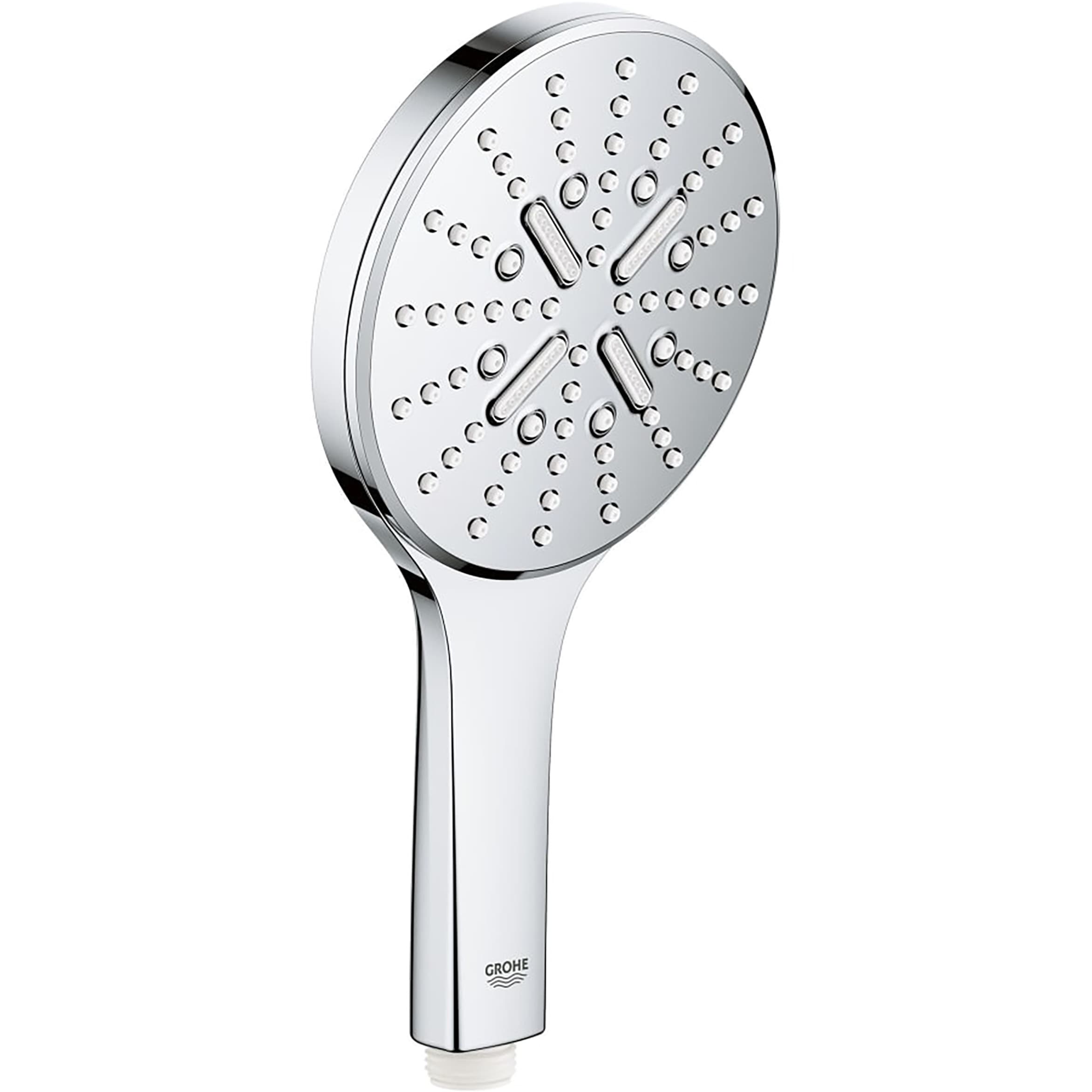 Grifería de ducha redonda de 5.13 pulgadas con una sola manija cromada brillante GROHE Rainshower