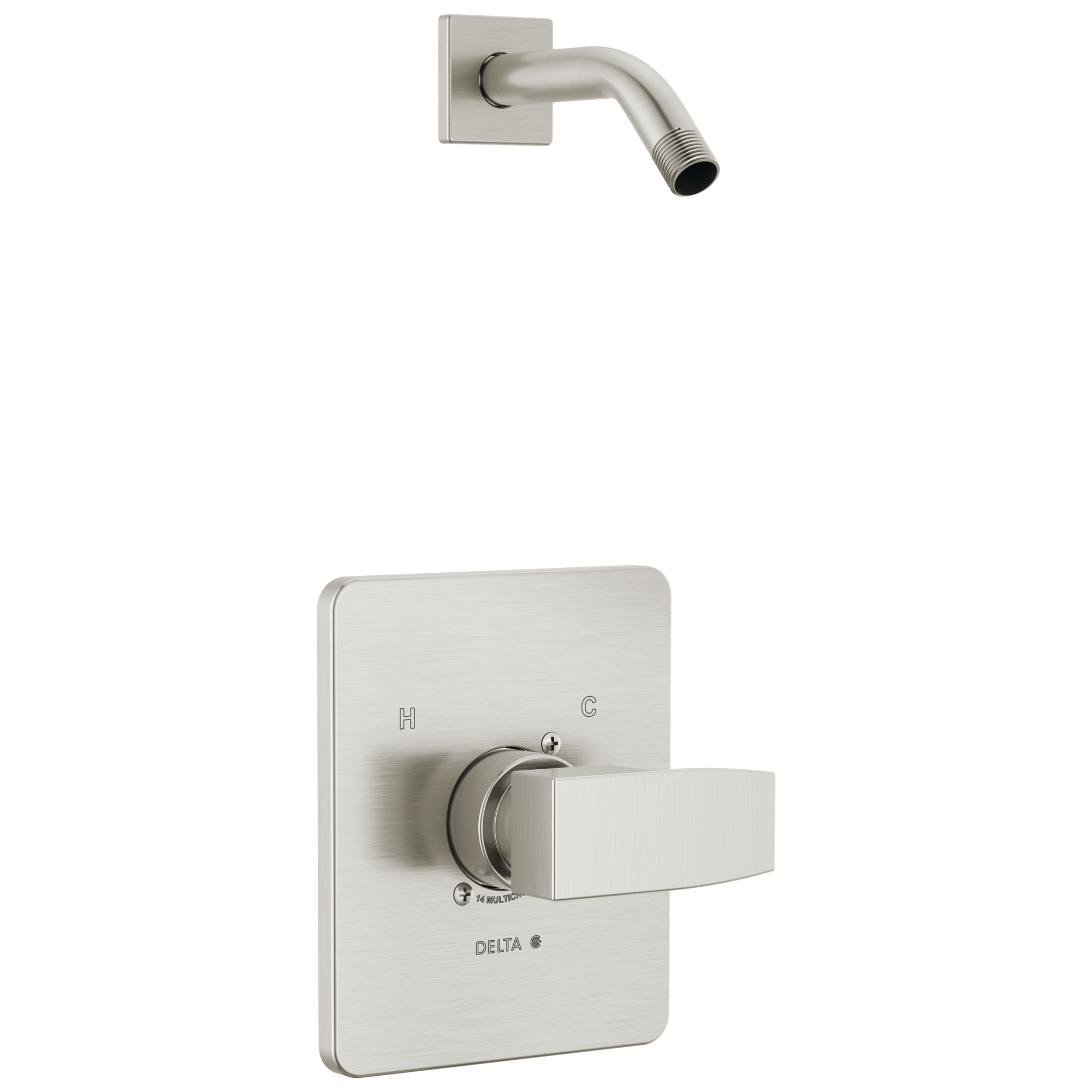 Mezcladora de regadera moderna de acero inoxidable de un solo mango Delta Se vende por separado T14267-SSLHD-PP