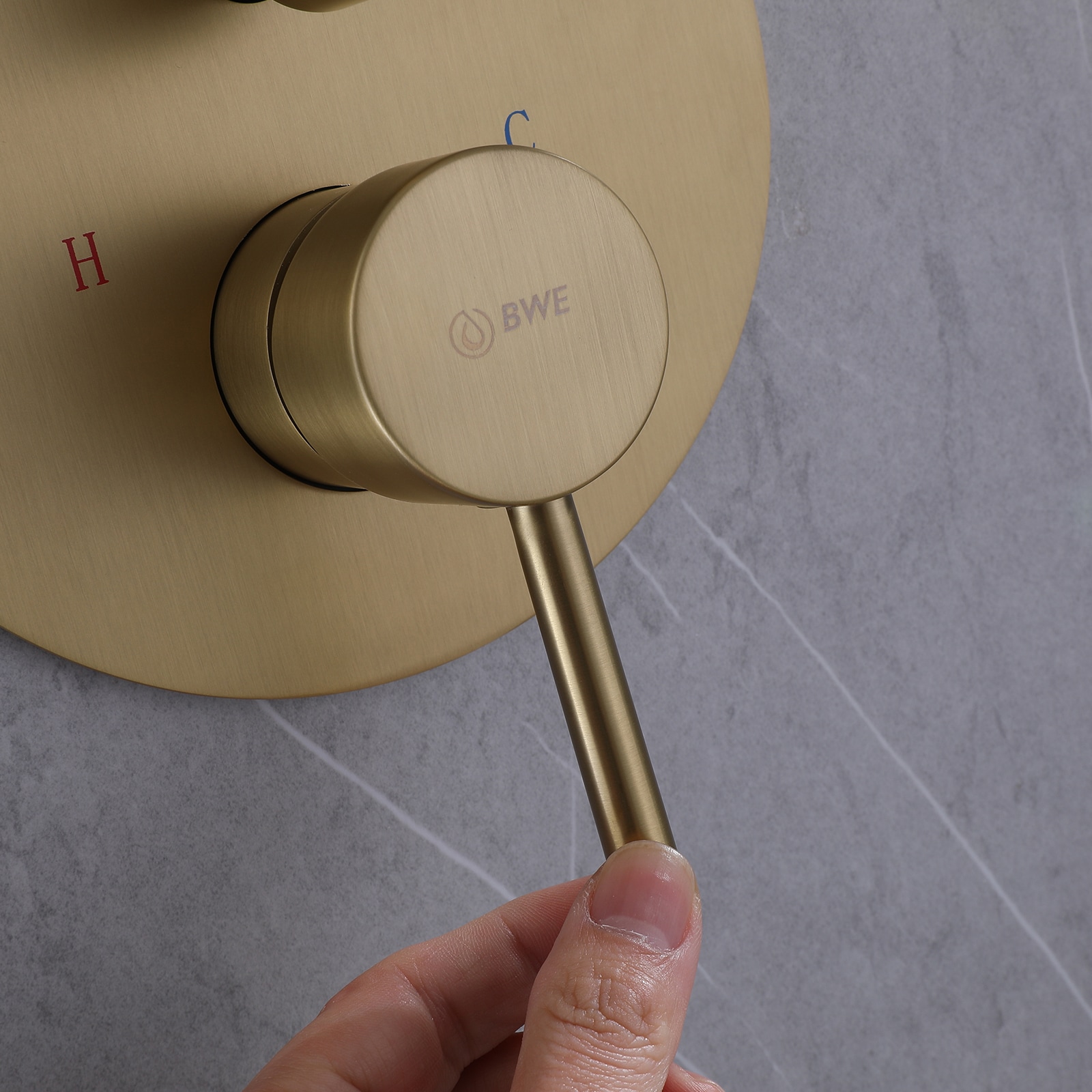 Regadera de Baño Color Oro Cepillado con Una Manija Función Única de 10 pulgadas con Válvula A-98002-BG