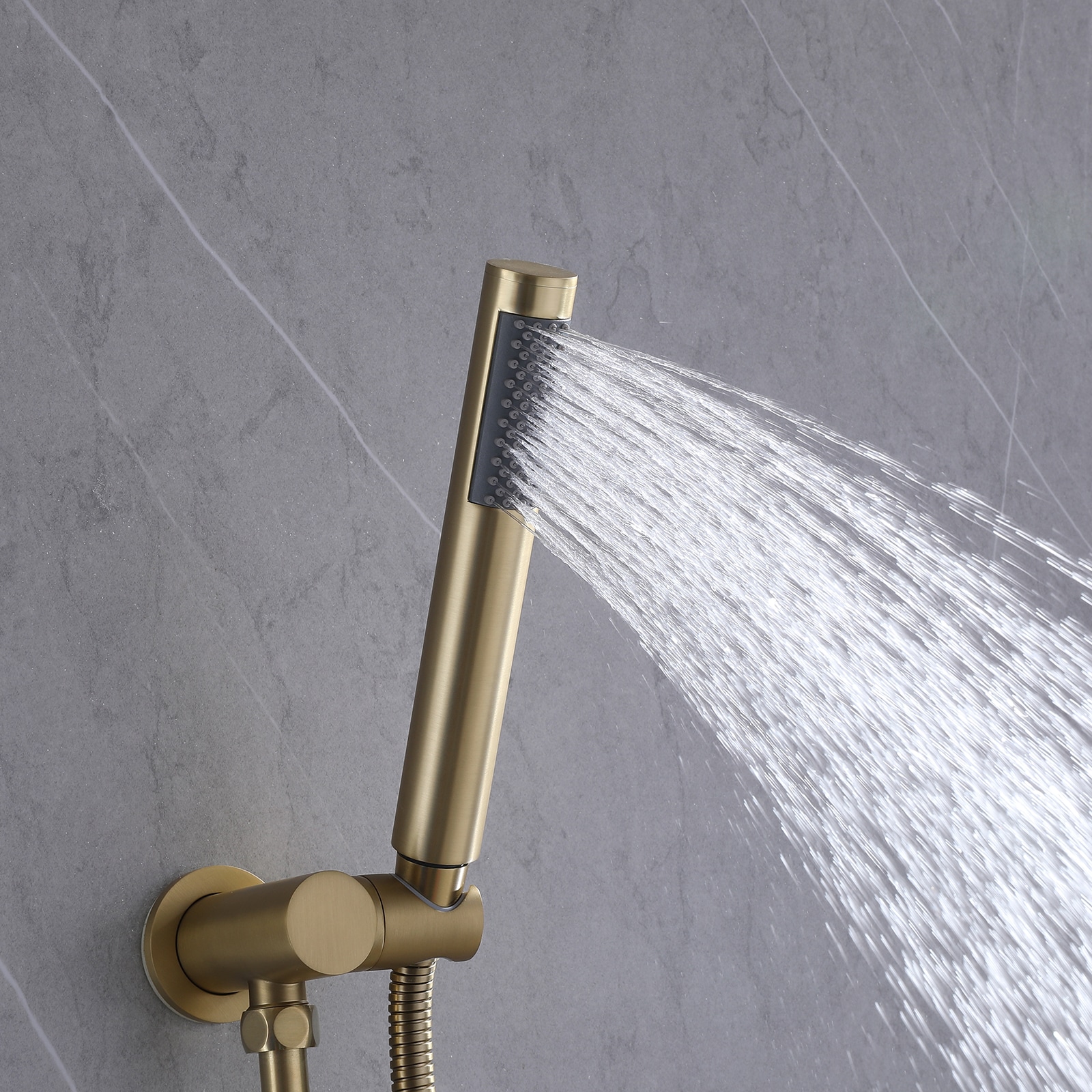 Regadera de Baño Color Oro Cepillado con Una Manija Función Única de 10 pulgadas con Válvula A-98002-BG