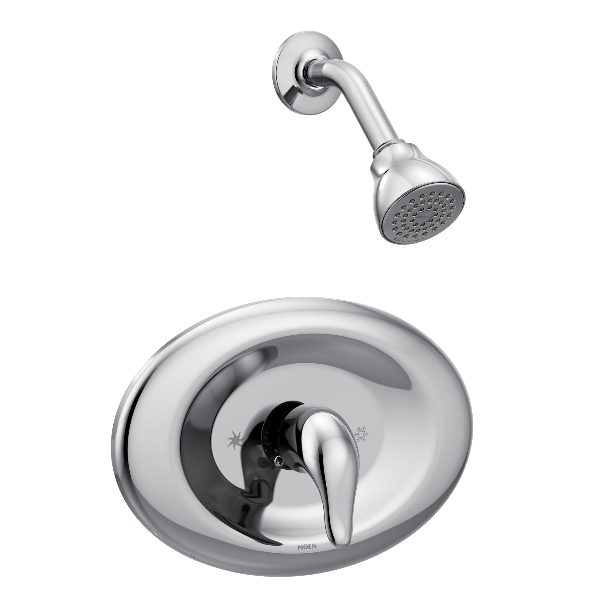 Grifo para ducha redonda de una sola función con mango cromado Chateau Moen de 2.5 pulgadas (Válvula no incluida) L2368EP