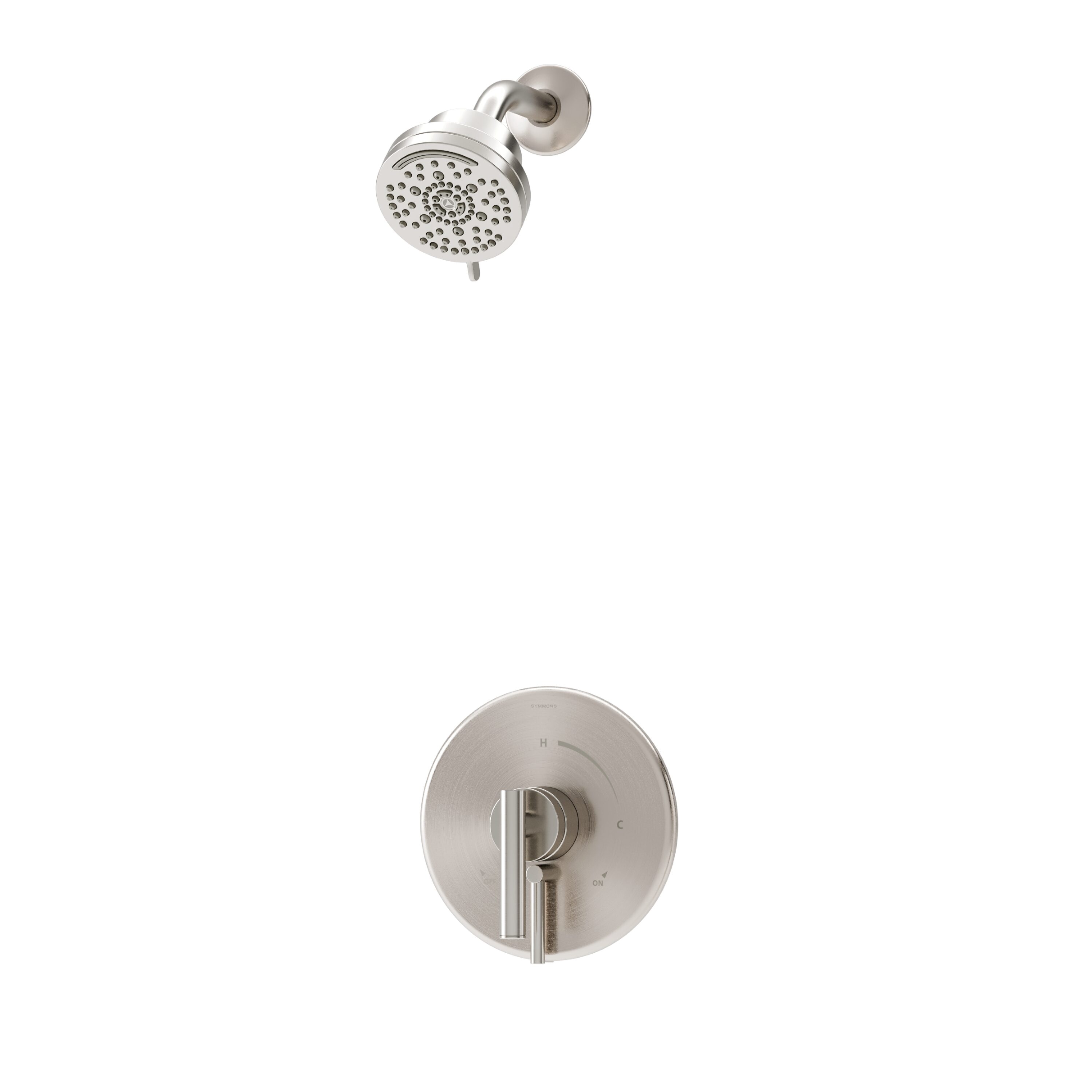 Grifo de ducha redondo de 3.94 pulgadas de función múltiple de Satin Nickel con 1 mango Dia de Symmons