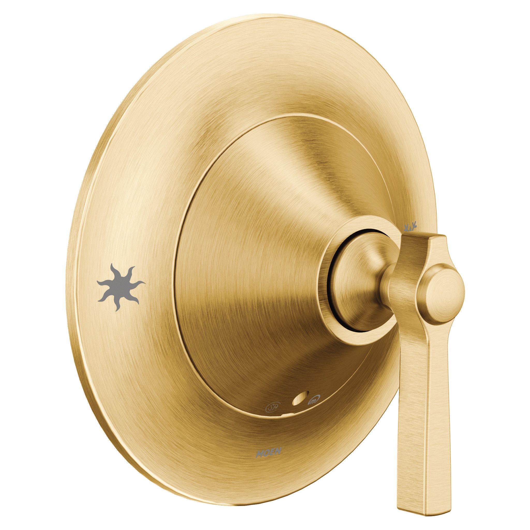 Grifo de ducha Moen Flara en oro cepillado de 1 manija vendido por separado TS2911BG