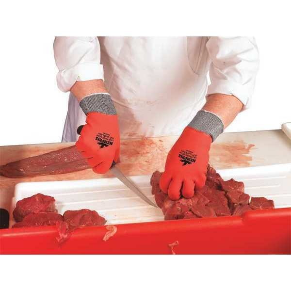 Guantes recubiertos Mcr Safety, Nivel de corte A3, 10 ga, Rojo, Sal y Pimienta, Talla S - 9683CSS