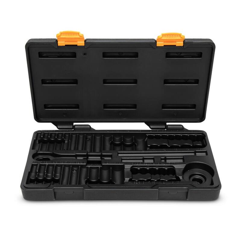 Juego de herramientas mecánicas GEARWRENCH 120XP 1/4 pulg. Drive 6 puntos estándar y profundo SAE/Métrico Ratchet y Socket (51 piezas) - 80300P