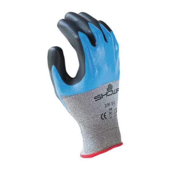 Guantes recubiertos resistentes al corte Showa, Nivel de corte A4, calibre 13, gris, 2XL (10) - S-TEX376XXL-10