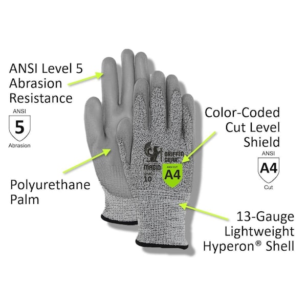 Guantes recubiertos Magid, sal y pimienta - GPD452-6