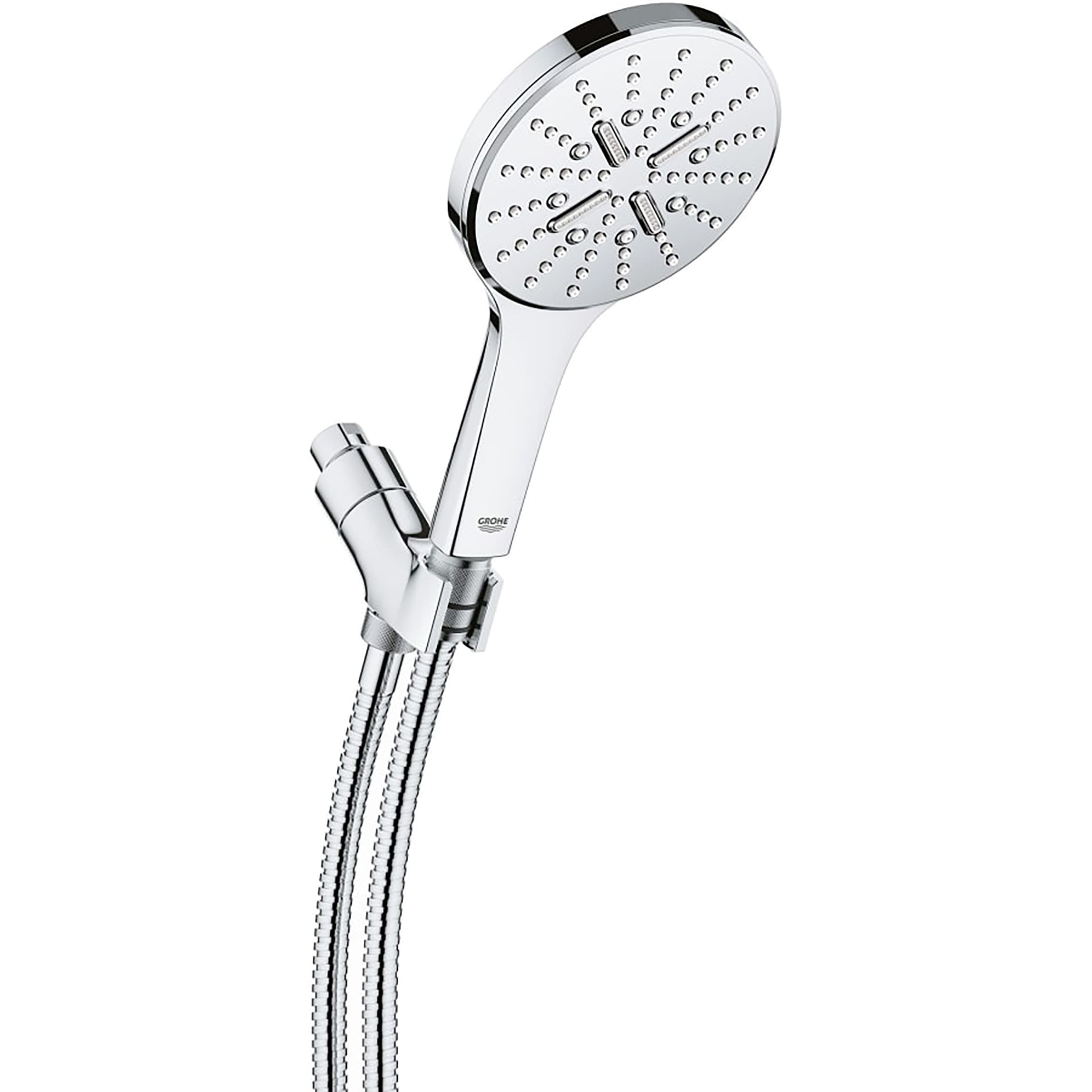 Regadera de mano con un solo mango y diámetro de 5.13 pulgadas, cromado en acabado brillo, de GROHE Rainshower