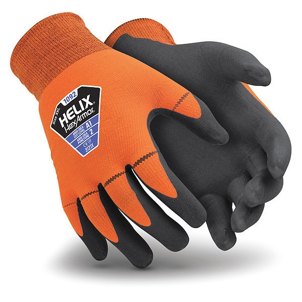 Guantes recubiertos de Hexarmor, Nivel de corte A1, 15 ga, Negro/Naranja, 3XS - 1092-XXXS (4)