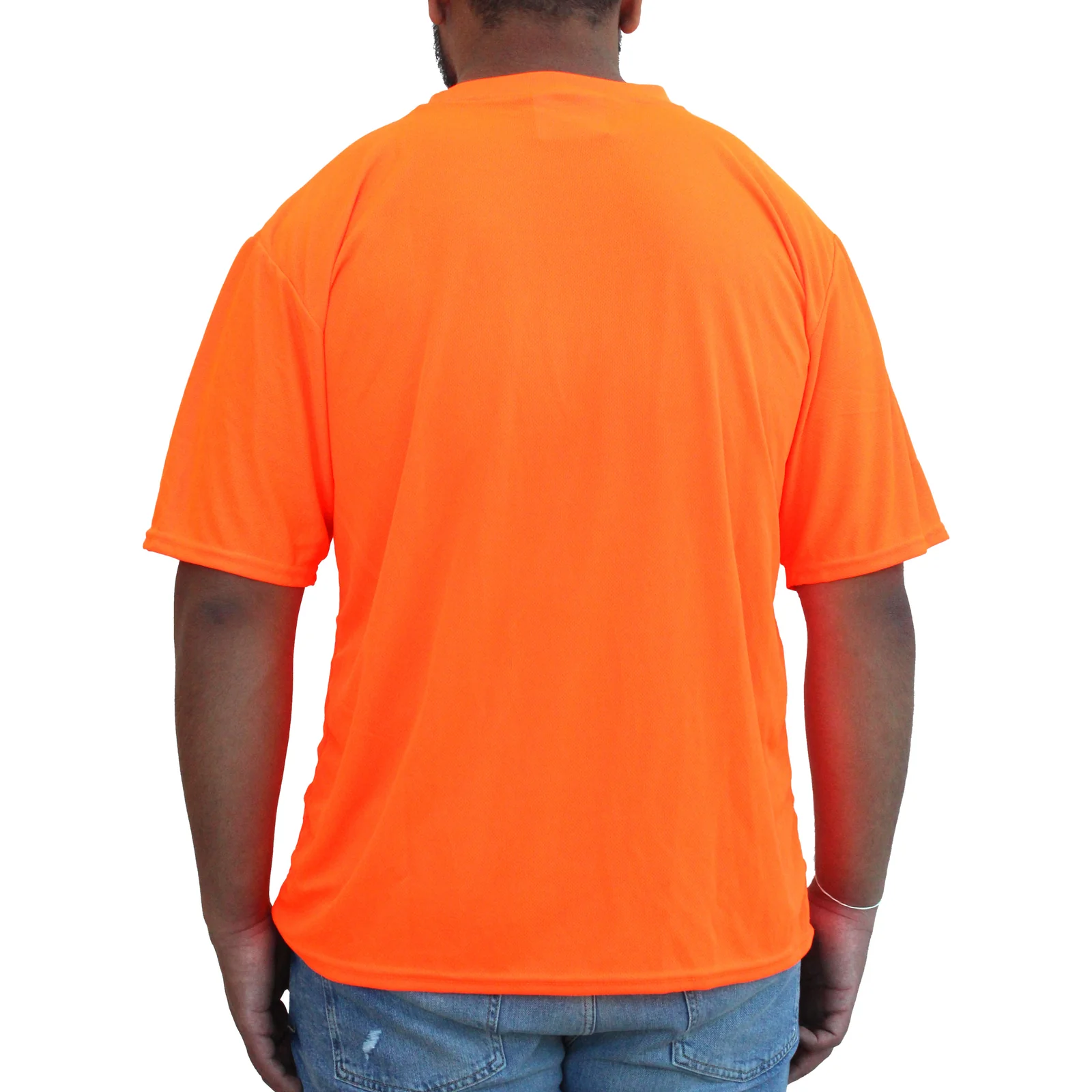 Playera naranja de manga corta de malla para adulto unisex con tecnología Glow Shield (Talla Pequeña) HW100FO (S)