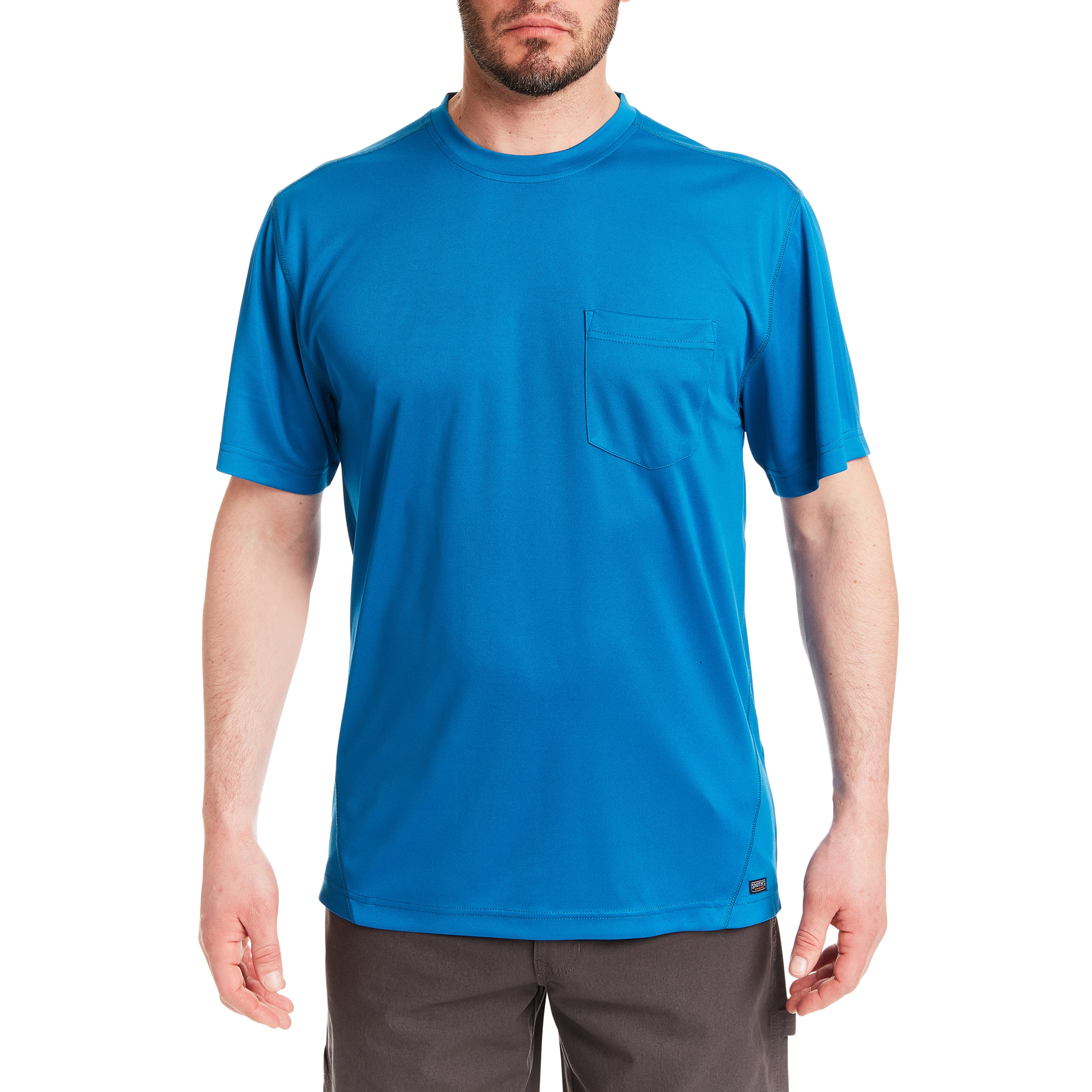 Playera sólida de manga corta en color verde para hombre de Smith's Workwear (talla mediana)