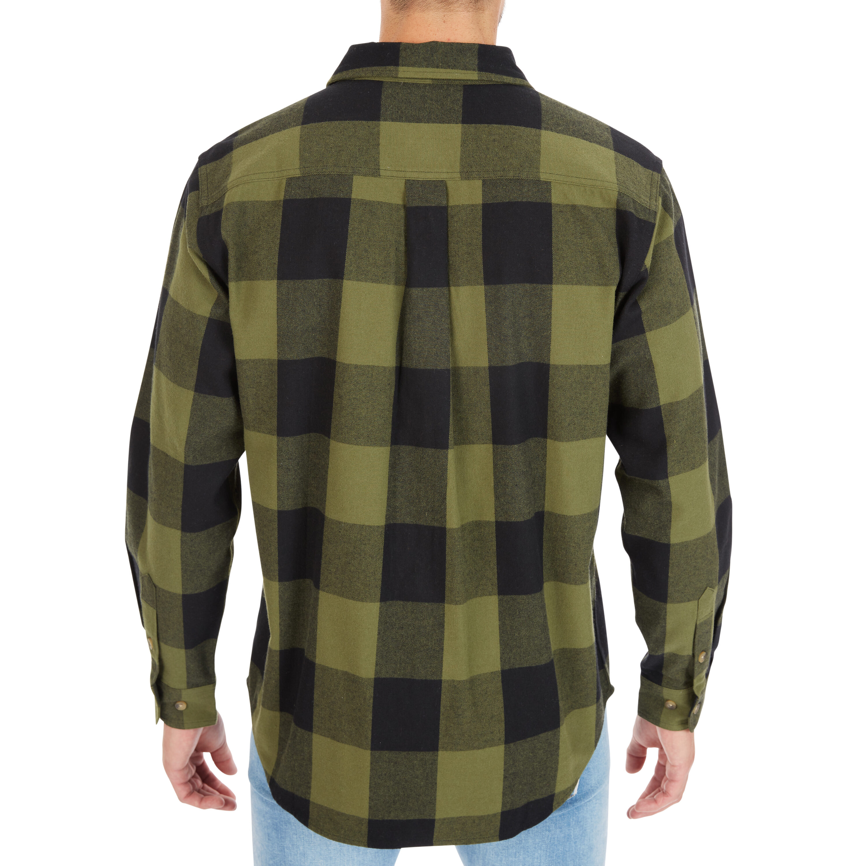 Playera de manga larga a cuadros en tono verde para hombre de Smith's Workwear (talla grande)