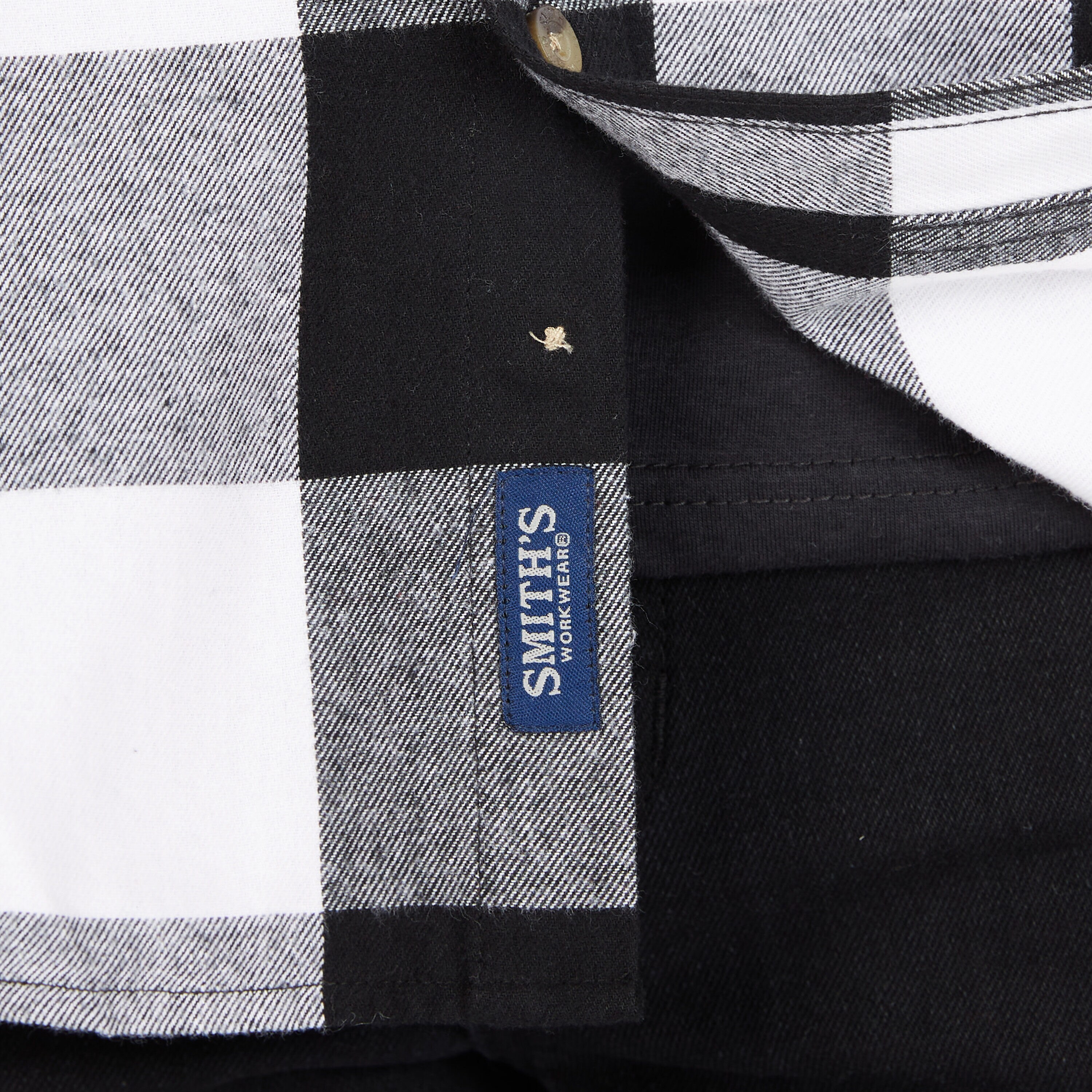 Camisa de botones de manga larga a cuadros en color blanco para hombre de Smith's Workwear (Talla Grande)