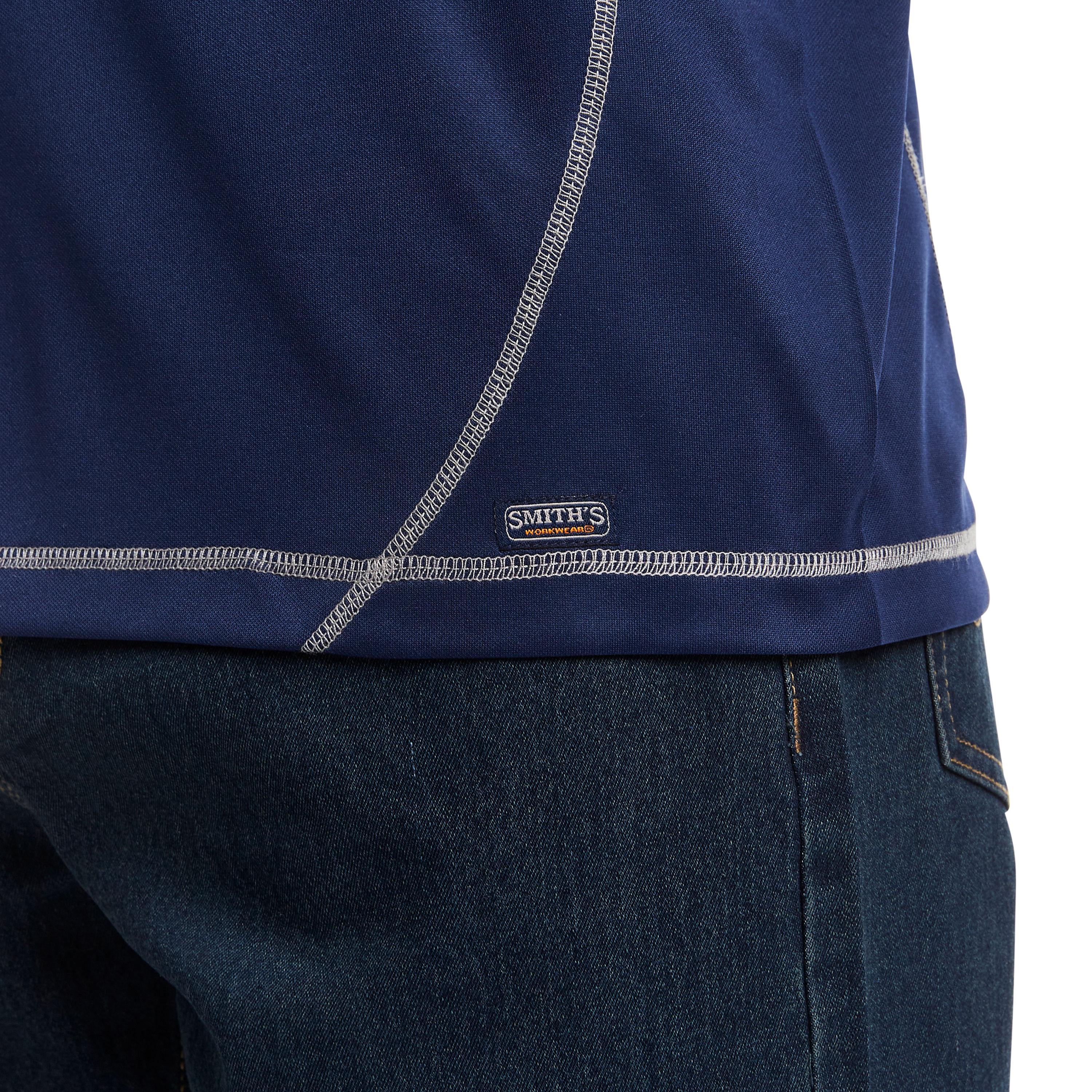 Playera de algodón azul lisa de manga corta para hombre de Smith's Workwear (2XL)