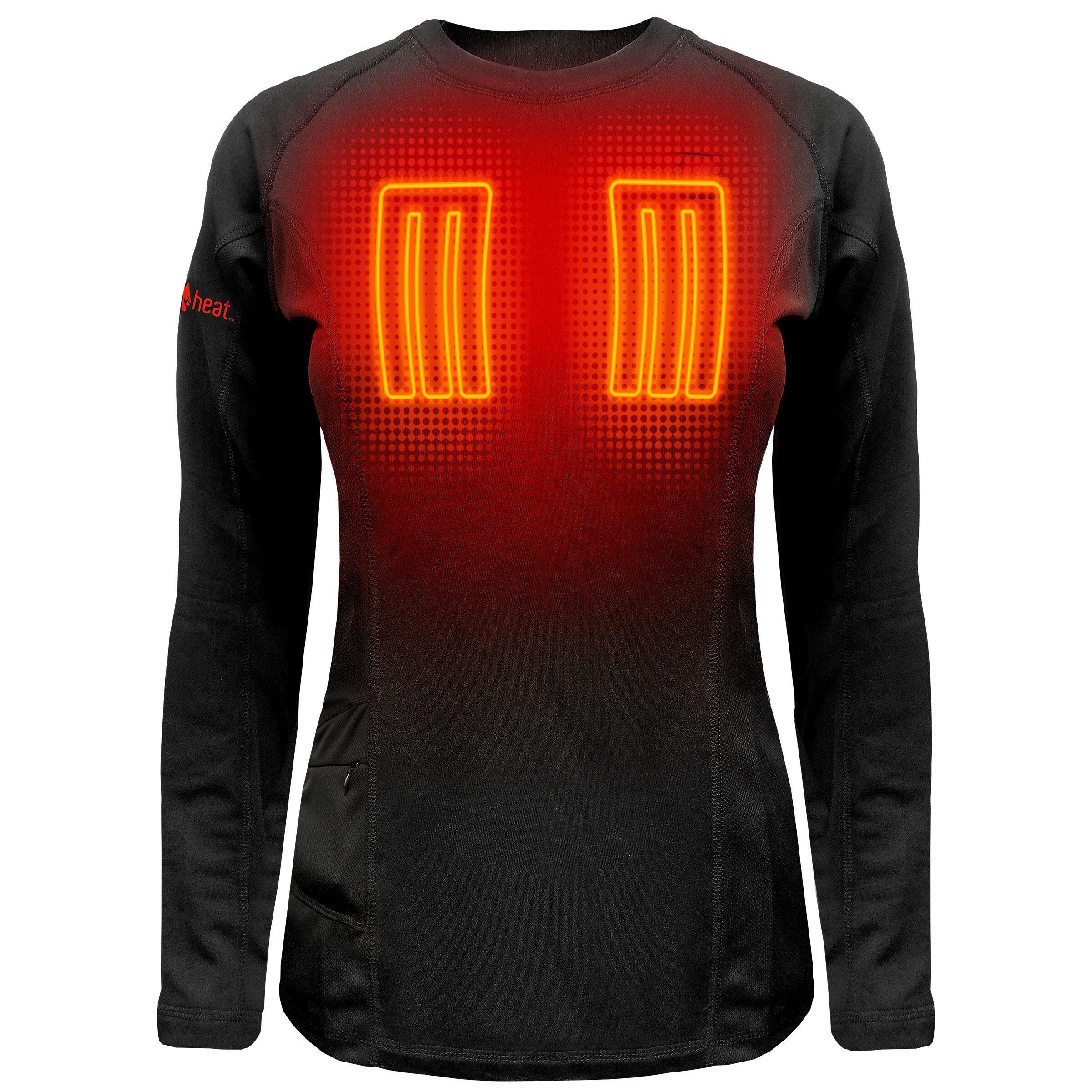 Playera térmica de manga larga tejida para mujer en color negro de ActionHeat (talla 2XL)