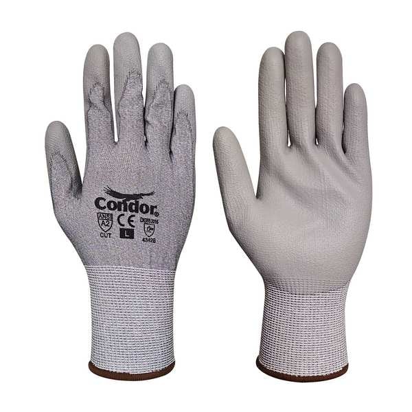 Condor VF, Guantes Resistentes a Cortes, 9 L, 61JC35, PR, Nivel de Corte A2, 15 ga, Gris, L (9) - 61JC45